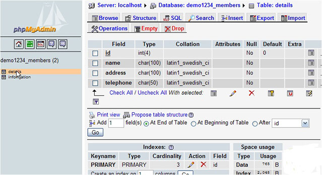 Becoming familiar with databases in phpMyAdmin